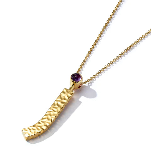 j- Kept by GO(L)D 18K Gold Pendant - Purple Gemstone